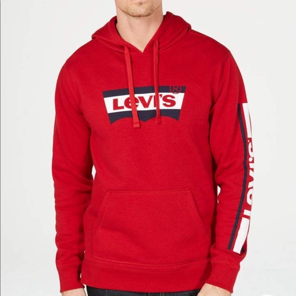 Levi's Other - Levi’s Men’s Croft Fleece Stripe Red Logo Hoodie Size Medium